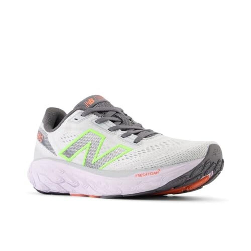 NWT New Balance Women Running Shoe, Grey Matter/Taro/Bleached Lime Glo, 7 M